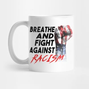 Raised American Fist Black Lives Matter Fight Against Racism Mug